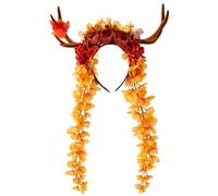 YUGSHNKFC Serre-tête en corne de diable avec fleur pour cosplay, jeu de rôle
