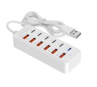 YUGSHNKFC Station De Recharge À 12 Ports Prise Électrique avec Connecteurs USB Et Type C pour Ordinateurs Portables Téléphones Consoles Jeux Adaptateur Hub