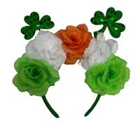YUGSHNKFC StPatricks Serre-tête à paillettes pour fête nationale irlandaise Motif trèfle Rose