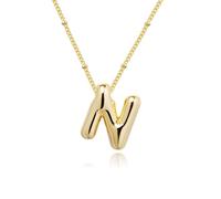 YUGSHNKFC Style ballon collier lettre lisse chaîne en alliage réglable adapté pour les femmes jeunes à la mode et les cadeaux, Métal