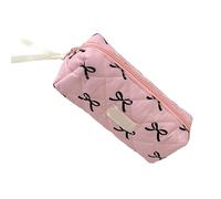 YUGSHNKFC Trousse à crayons haute capacité avec nœud papillon - Organiseur de voyage pour maquillage - Pour femmes, filles, étudiants, artistes, Couleur : noir.