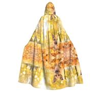 Yugtaee Cape à capuche en érable imprimé chien berger allemand Halloween adulte pour jeux de rôle, costumes de scène, fêtes facile d'entretien