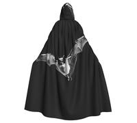 YUGTAEE Cape à capuche imprimée chauve-souris dans le ciel pour adulte pour jeux de rôle, costumes de scène, fêtes facile d'entretien