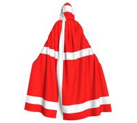Yugtaee Cape à capuche imprimée drapeau danois du Danemark pour adulte pour jeux de rôle, costumes de scène, fêtes facile d'entretien