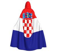 YUGTAEE Cape à capuche imprimée drapeau de la République de Croatie pour adulte pour jeux de rôle, costumes de scène, fêtes, entretien facile