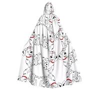 Yugtaee Cape à capuche pour adulte avec imprimé dalmatien mignon pour jeux de rôle, costumes de scène, fêtes facile d'entretien