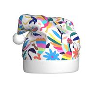 YUGTAEE Chapeau de Noël en peluche pour adulte avec imprimé d'animaux Otomi mexicains doux au toucher pour les fêtes de vacances et les danses convenant aux hommes et aux femmes