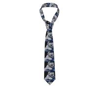 YUGTAEE Cravate imprimée Little Tiger in Space pour homme, pour le travail, les anniversaires, les mariages, les fêtes, les banquets, entretien facile, 145 x 7,9 cm