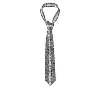 YUGTAEE Cravate noire et blanche imprimée peau de serpent pour homme, pour affaires, usage quotidien, travail, anniversaires, mariages, fêtes, banquets, entretien facile, 145 x 7,9 cm