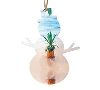 YUGTAEE Décoration de Noël en bois en forme de bonhomme de neige - Ananas au bord de la mer - À accrocher sur les arbres de Noël