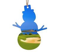 YUGTAEE Décoration de Noël en bois en forme de bonhomme de neige imprimé parcours de golf à accrocher aux arbres de Noël