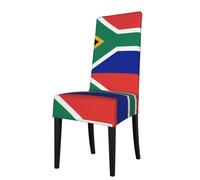 YUGTAEE La housse de chaise de salle à manger avec drapeau de l'Afrique du Sud est facile à démonter et fabriquée en tissu haute résilience résistant à l'usure