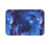 YUGTAEE Lock Edge Tapis de sol 101,6 x 152,4 cm Motif galaxie bleue absorbant l'eau et antidérapant doux et confortable pour salle de bain et cuisine