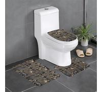 YUGTAEE Lot de 3 tapis de sol Steampunk avec engrenages mécaniques, absorbants et antidérapants pour salles de bains, toilettes et cuisines