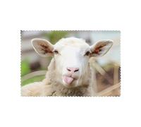 YUGTAEE Lot de 6 sets de table amusants avec motif de langue de mouton coquin, imprimé animal mignon pour table de salle à manger, design épais et robuste pour une excellente résistance à l'usure, une