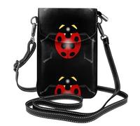 Yugtaee Petit sac à main pour téléphone portable 19,3 x 12,4 cm en cuir imprimé coccinelle de dessin animé pour femme, parfait pour la marche, le camping