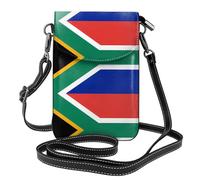 Yugtaee Petit sac à main pour téléphone portable 19,3 x 12,4 cm, motif drapeau de l'Afrique du Sud, étui à rabat en cuir pour femme, parfait pour la marche, le camping