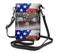 Yugtaee Petit sac à main pour téléphone portable de 19,3 x 12,4 cm - Soldats militaires patriotiques - Jour commémoratif patriotique - Étui à rabat en cuir pour femme, parfait pour la marche, le