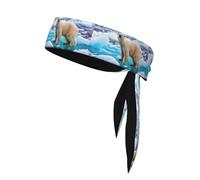 YUGTAEE Polar Bear Ice Picture Foulard de sport double face pour homme et femme réglable pour toutes les circonférences de tête
