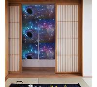 YUGTAEE Rideau photo galaxie deux pièces épissées 86,4 x 142,2 cm rideaux en tissu séparateurs de pièce à suspendre entre les pièces, aux portes