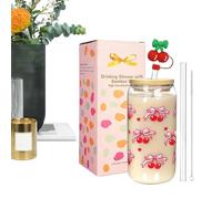 Yugugomo Verre à Café avec Paille - Réutilisables Boissons Chaudes et Froides avec Couvercle,Gobelet De Noël Pour Café Glacé,Pour Maison Voyage Fête Camping Pique-Nique Jardin BBQ Restaurants
