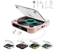 Yuguz Portable CD Player, 2025 New Portable Bluetooth-Compatible CD-Player, Rechargeable CD Player with Bluetooth 5.3, Built-in HiFi Speakers, Supports CD/AUX/USB and Repeat Modes (Pink)