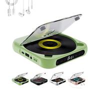Yuguz Portable CD Player, New Bluetooth-Compatible CD-Player with Headphones, Portable Bluetooth-Compatible CD-Player, Supports CD/AUX/USB and Repeat Modes, Built-in HiFi Speakers (Green)