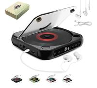 Yuguz Portable CD Player, New Bluetooth-Compatible CD-Player with Headphones, Rechargeable CD Player with Bluetooth 5.3, Built-in HiFi Speakers, for Home, Office, Travel (Black)