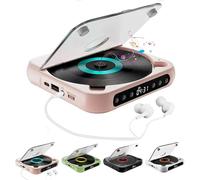 Yuguz Portable CD Player, New Portable Bluetooth-Compatible CD-Player, Supports CD/USB/BT and Repeat Modes, Built-in HiFi Speakers, Mini Rechargeable Walkman (Pink)
