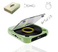 Yuguz Portable CD Player, Yuguz CD Player Bluetooth, Supports CD/USB/BT and Repeat Modes, Mini Rechargeable for Home, Office, Travel (Green)