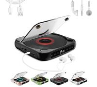 Yuguz Portable CD Player, Yuguz Portable Bluetooth-Compatible CD-Player, Bluetooth Compatible Small CD-Players with Headphones, Built-in HiFi Speakers, Supports CD/AUX/USB and Repeat Modes (Black)