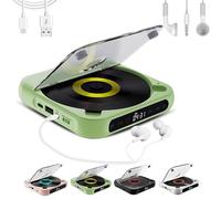 Yuguz Portable CD Player, Yuguz Portable Bluetooth-Compatible CD-Player, Bluetooth Compatible Small CD-Players with Headphones, Built-in HiFi Speakers, Supports CD/AUX/USB and Repeat Modes (Green)
