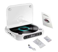 Yuguz Portable CD Player, Yuguz Portable Mini Bluetooth-Compatible CD-Player, Supports CD/USB/BT and Repeat Modes with Headphones for Home, Office, Travel (White)