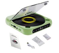 Yuguz Portable CD Player, Yuguz Portable Mini Bluetooth-Compatible CD-Player, Supports CD/USB/BT and Repeat Modes with Headphones for Home, Office, Travel (Green)