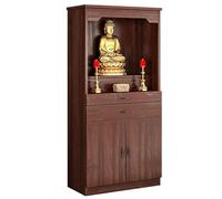 YUGXTH Autel Bouddhiste en Bois, Table D'autel avec Rangement, Table de Sanctuaire, Table D'offrande Chinoise for Prières, Divination et Culte(Brown,80cm/31.5in)