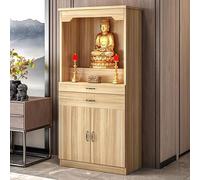 YUGXTH Autel Bouddhiste, Table D'autel avec Rangement, Table de Méditation, Armoire de Prière et de Méditation Chinoise for La Relaxation et Les Prières(Natural,100cm/39.3in)