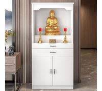 YUGXTH Autel Bouddhiste, Table D'autel avec Rangement, Table de Méditation, Armoire de Prière et de Méditation Chinoise for La Relaxation et Les Prières(Wit,80cm/31.5in)