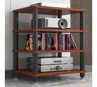 YUGXTH Meuble Audio Vidéo, Support de Stockage Multimédia Portable, Meuble HiFi Armoire Multifonction a Support Ouvert, Facile a Assembler for Projecteur, Lecteur DVD(Rosso,70cm/27.5in)