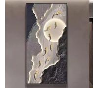 YUGXTH Sculpture d'art Mural d'entrée Moderne, Sculptures Murales de Paysage Créatives, Grande Décoration Murale 3D for Salon Couloir Bureau(A,31.5x63in)