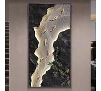 YUGXTH Sculpture d'art Mural d'entrée Moderne, Sculptures Murales de Paysage Créatives, Grande Décoration Murale 3D for Salon Couloir Bureau(B,31.5x63in)