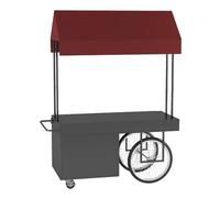 YUGXTH Stand Mobile sur roulettes, Stand Marché Chariot avec Auvent et Coffre de Rangement, Chariot de Restauration Portable for Événements en Extérieur et Restauration de Rue(Rosso)