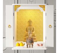 YUGXTH Table D'autel Murale, Autel Bouddhiste Chinois, Table de Sanctuaire en Bois, Vitrine de Statue Fengshui for Prières et Divination(Wit,60x33x53cm)