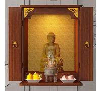 YUGXTH Table D'autel Murale, Autel Bouddhiste Chinois, Table de Sanctuaire en Bois, Vitrine de Statue Fengshui for Prières et Divination(Rosso,60x33x53cm)