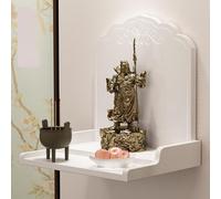 YUGXTH Table D'autel Murale, Table de Sanctuaire en Bambou, Tables D'offrande Chinois, Tables de Méditation avec Rangement for Petits Espaces(Wit,12.6x9.8x9.8in)