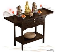 YUGXTH Table d'autel, table de méditation chinoise, table de puja, piédestal personnel, table d'offrandes pour prières, divination et adoration (marron, L 120 x l 33 x H 100 cm)