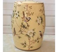 YUGXTH Tabouret de Jardin Cera Décoratif, Chaussure de Fleur et Oiseau Peinte à la Main, Support de Plante de Table d'appoint Intérieure/extérieure, for Terrasse Salon Jardin(Beige)