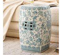 YUGXTH Tabouret de Jardin Céramique Décoratif, Tabouret Émaillé Peint à la Main, Table d'appoint de Jardin Fleuri Support for Plantes, for Salon Chambre à Coucher Balcon(Blue)