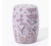 YUGXTH Tabouret de Jardin en Céramique Craquelé par Glace, Tabouret de Tambour Rond Céramique, Tabouret Décoratif Floral d'oiseau Table d'appoint, for Salon Pelouse Patio