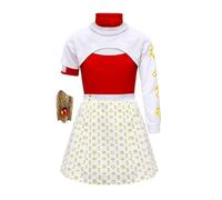 Yuhagon Costume de pom-pom girl Zombies Nova pour filles - Manteau à capuche et accessoire de poignet - Tenue d'Halloween 4 pièces - Rouge - Taille XL (11-12 ans)