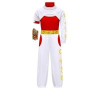 Yuhagon Costume de pom-pom girl Zombies Nova pour filles - Manteau à capuche et accessoire de poignet - Tenue d'Halloween 4 pièces - Blanc - Taille XL (11-12 ans)